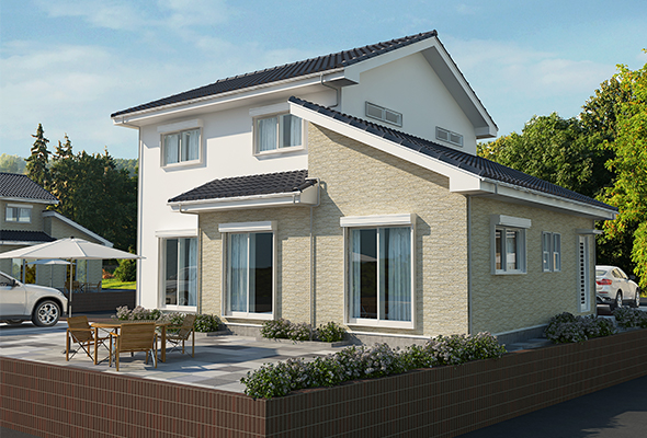 家族の健康を願う安心の家、外観写真